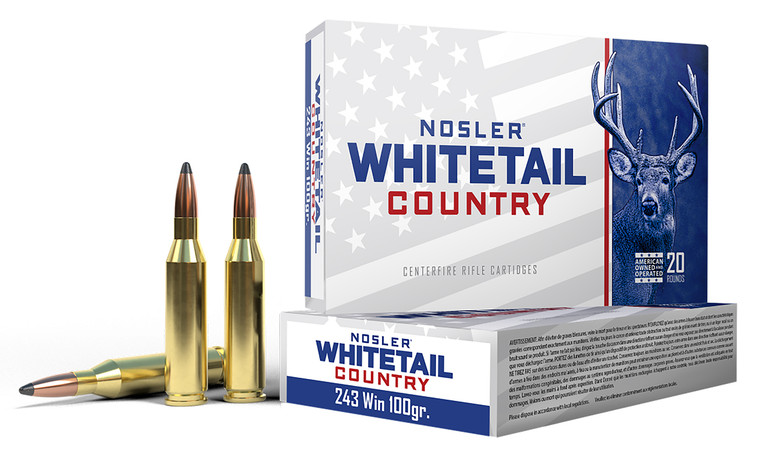 Nosler Whitetail Country .243 Win 100 Grain Solid Base (SB) Ammo