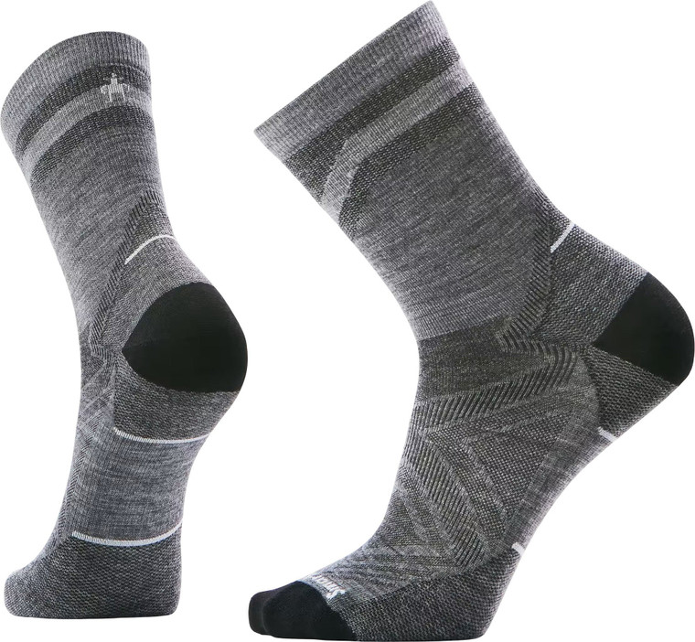 Smartwool Men's Run Zero Cushion Mid Crew Pattern Socks – Grey