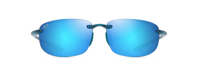 Maui Jim Unisex Ho‘okipa MP Polarized Sunglasses – Celeste Blue Frame, Blue Hawaii