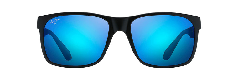 Maui Jim Unisex Red Sands Polarized Rectangular Sunglasses – Black Frame