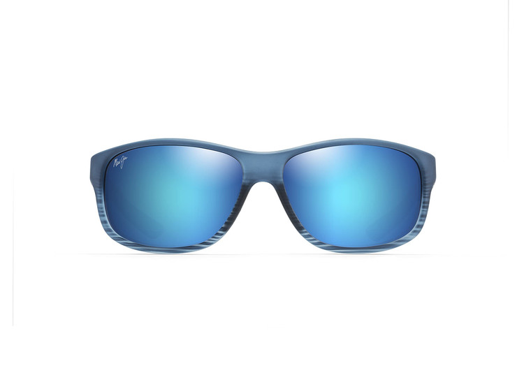 Maui Jim Unisex Kaiwi Channel Polarized Sunglasses – Blue Frame, Blue Hawaii Lens
