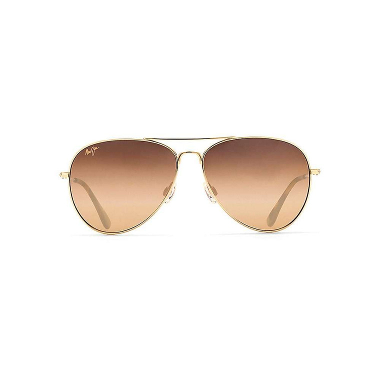 Maui Jim Unisex Mavericks Polarized Aviator Sunglasses – Gold / HCL Bronze, 61mm
