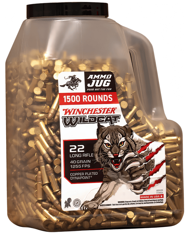 Winchester Wildcat 22 LR 40 Grain Copper Plated Dynapoint Hollow Point (HP) Ammo In Jug