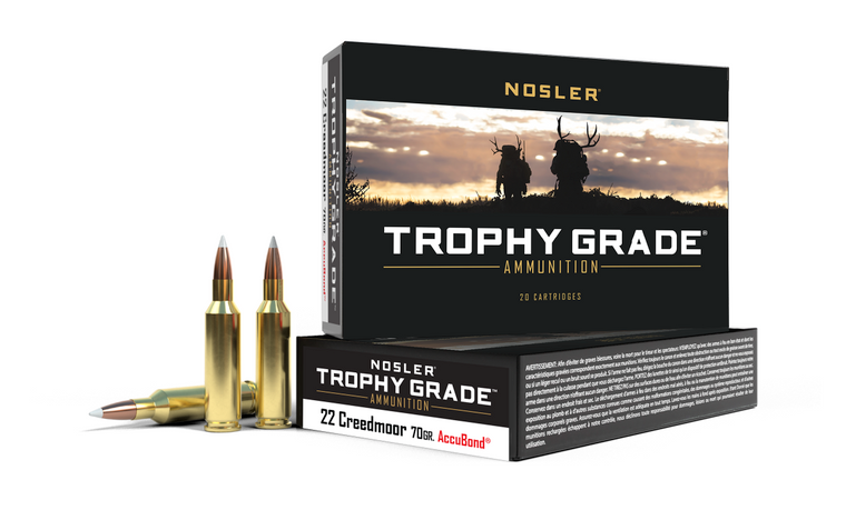 Nosler Trophy Grade 22 Creedmoor 70 Grain AccuBond Polymer Tip (PT) Ammo