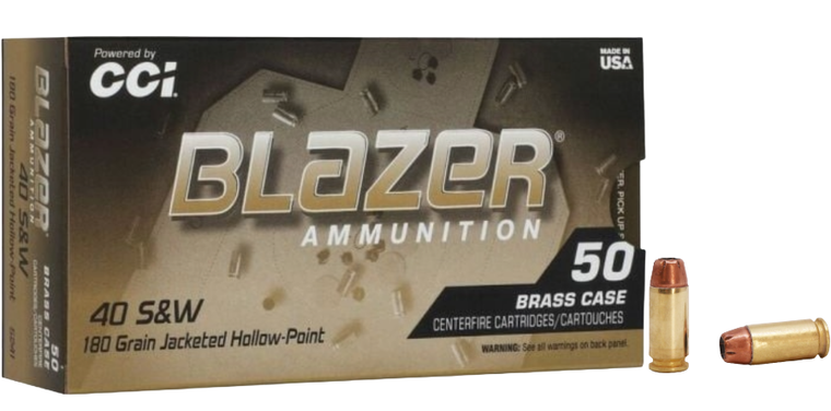 CCI Blazer 40 S&W 180 Grain Jacketed Hollow Point (JHP) Ammo