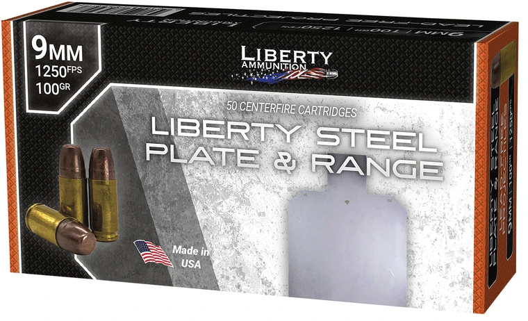Liberty Ammunition Steel Plate & Range 9mm 100 Grain Full Metal Jacket (FMJ) Ammo