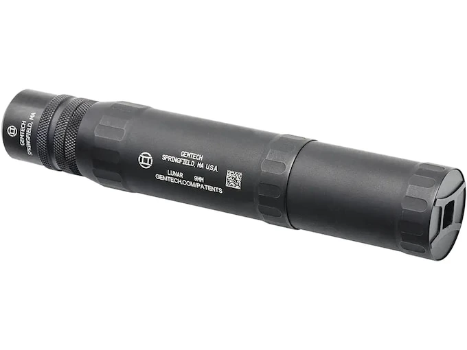 Gemtech LUNAR 9QD 9mm Suppressor, QD 3-Lug, Black