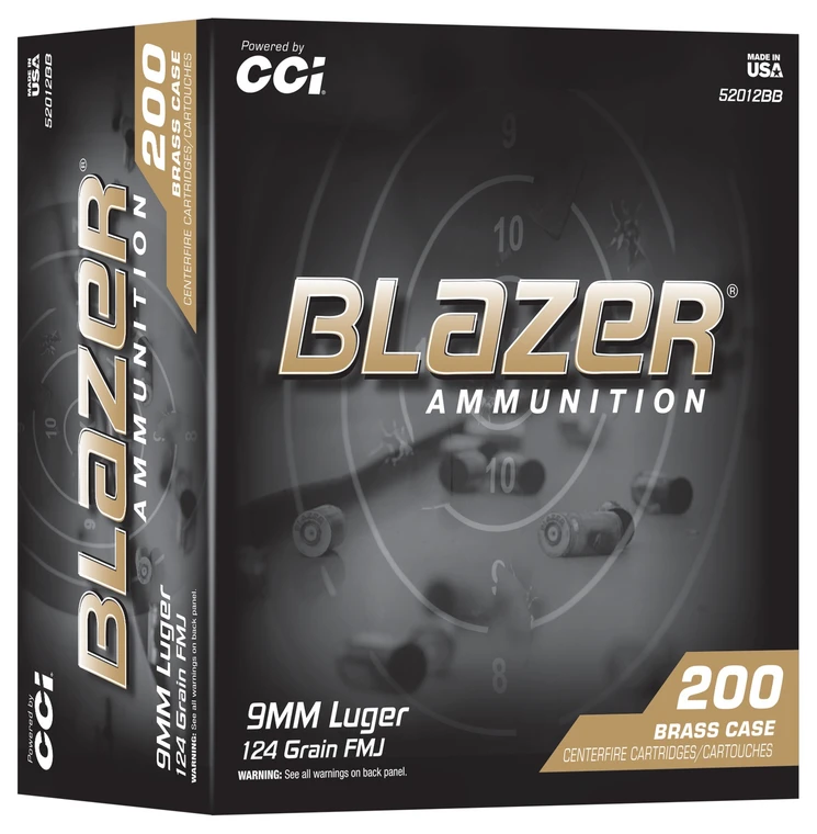 CCI Blazer 9mm 124 Grain Full Metal Jacket (FMJ) Ammo