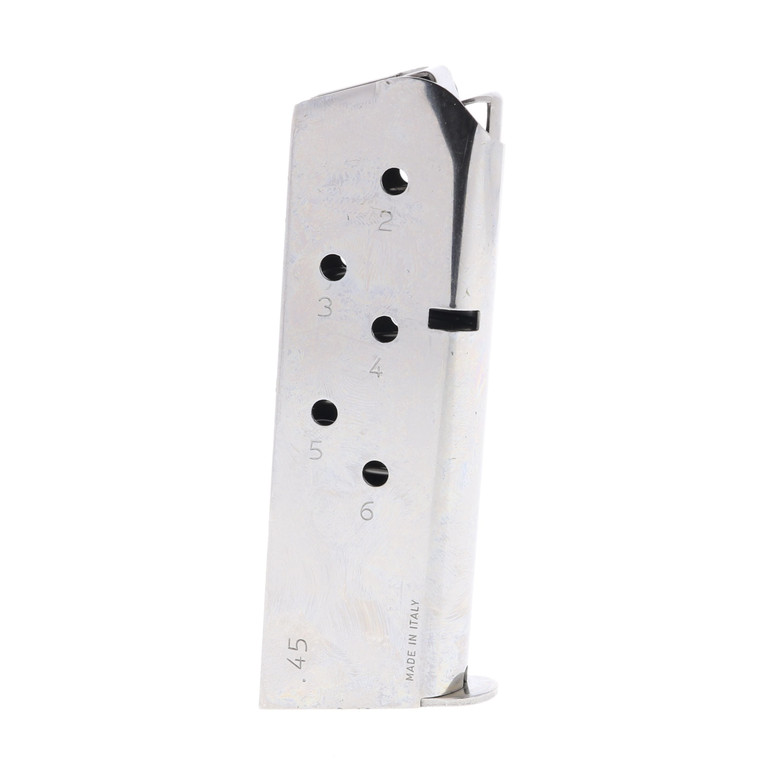 Mec-Gar 1911 Officer .45 ACP 6-Round Magazine, Nickel