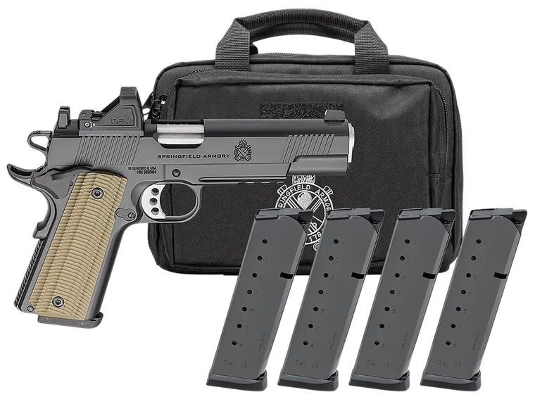 Springfield Armory 1911 Operator AOS Gear Pac 45 ACP 8rd OR Pistol, RFX-11 Green Dot, Black