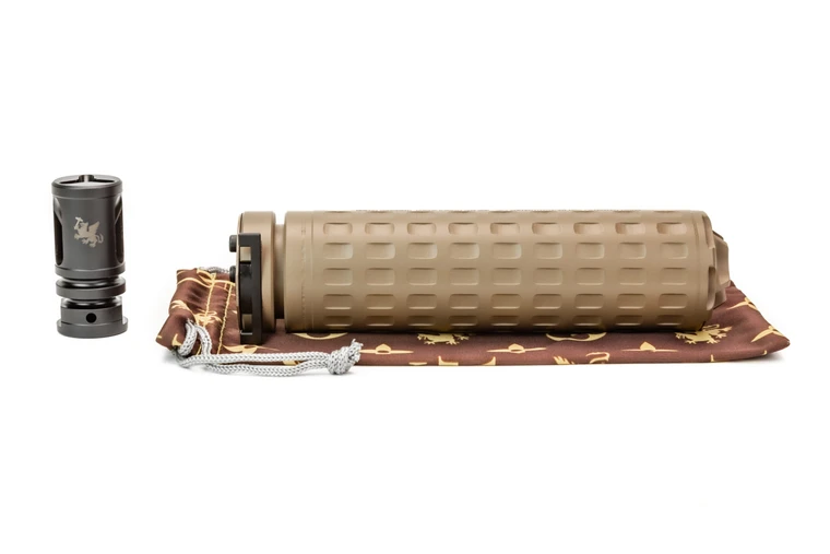 Griffin Armament M4SD-K 5.56mm Suppressor, 1/2x28 GATE-LOK Hammer Comp, FDE