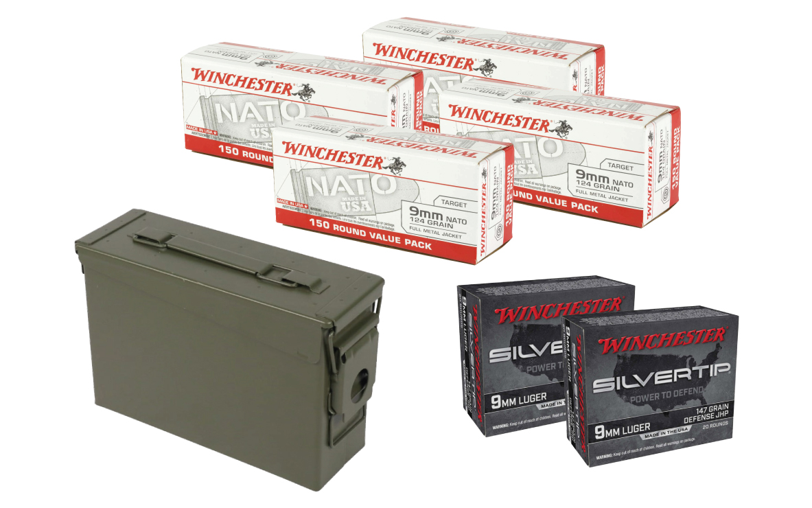 Winchester 9MM FMJ 124 GRAIN 600 RDS + Silvertip 9MM JHP 147GR +P