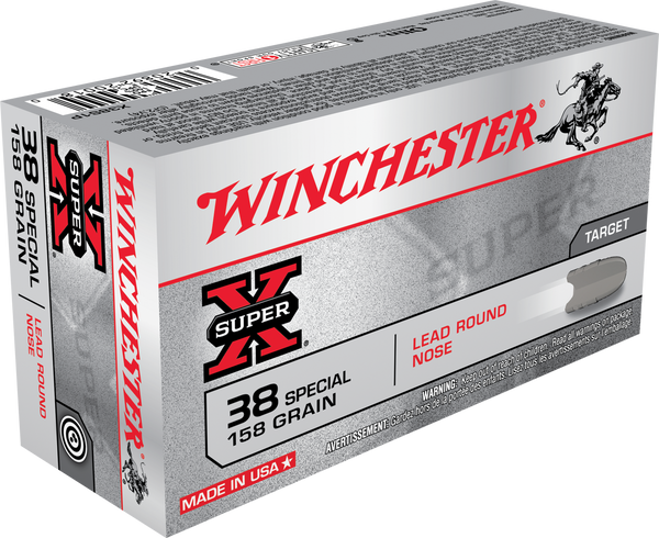 Winchester Super X .38 Special 158 Grain Lead Round Nose Ammunition