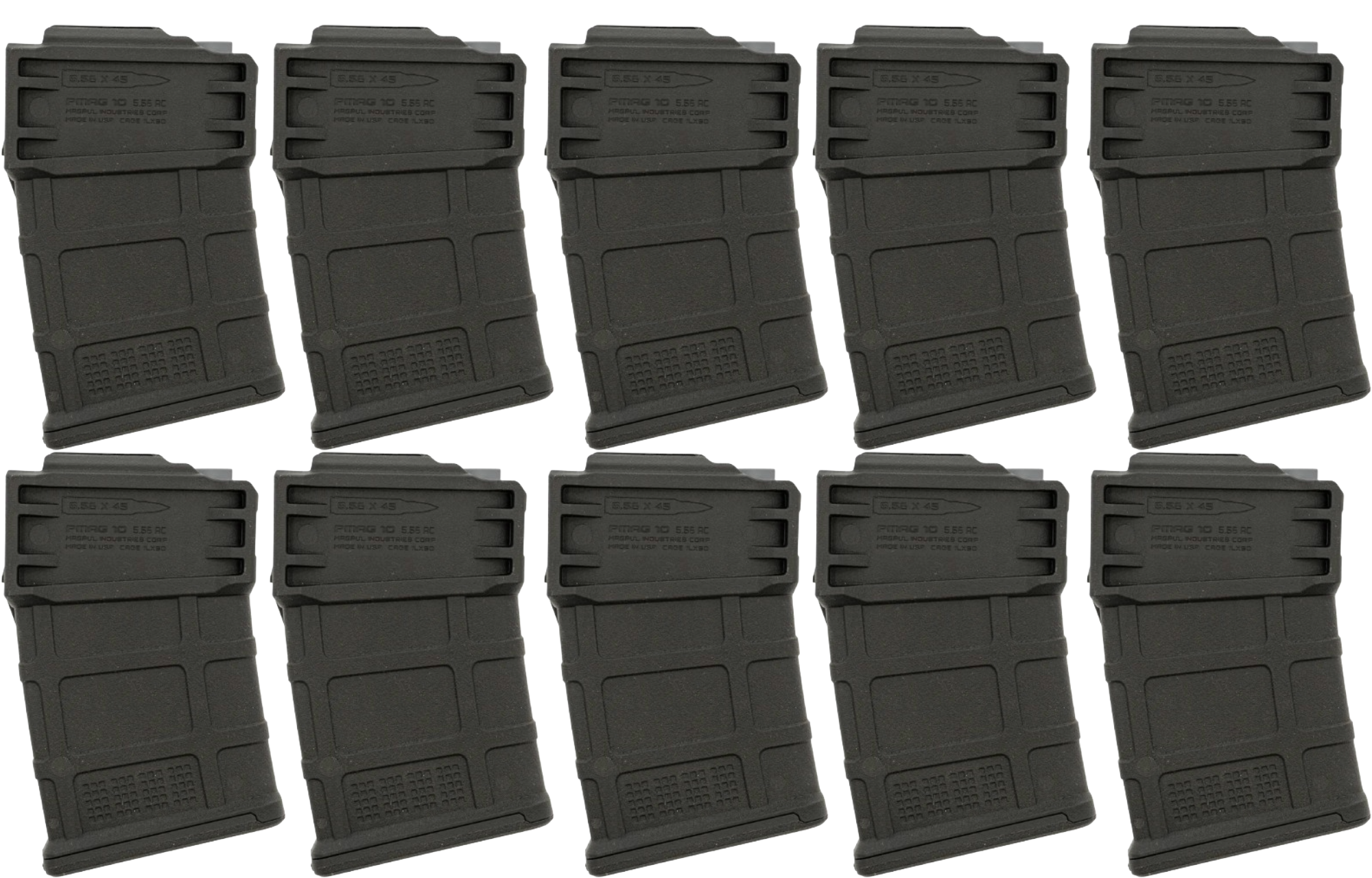 Magpul MAG1100BLK PK PMAG 10 AC AICS Short Action 5.56/.223 10-Round Magazine, Black