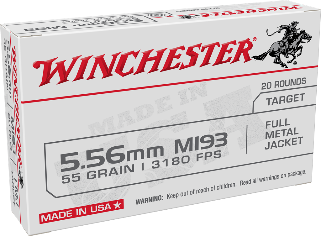 Winchester WM193K USA M193 Lead Core Free Shipping FMJ Ammo