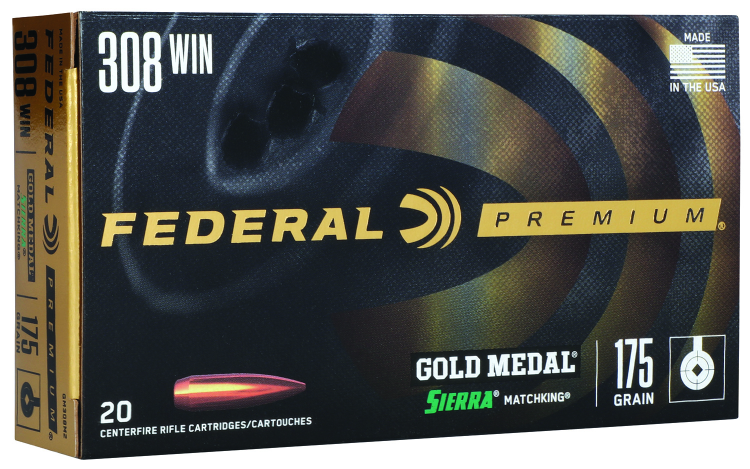 Federal Premium Gold Medal Sierra MatchKing Boat-tail HP Ammo