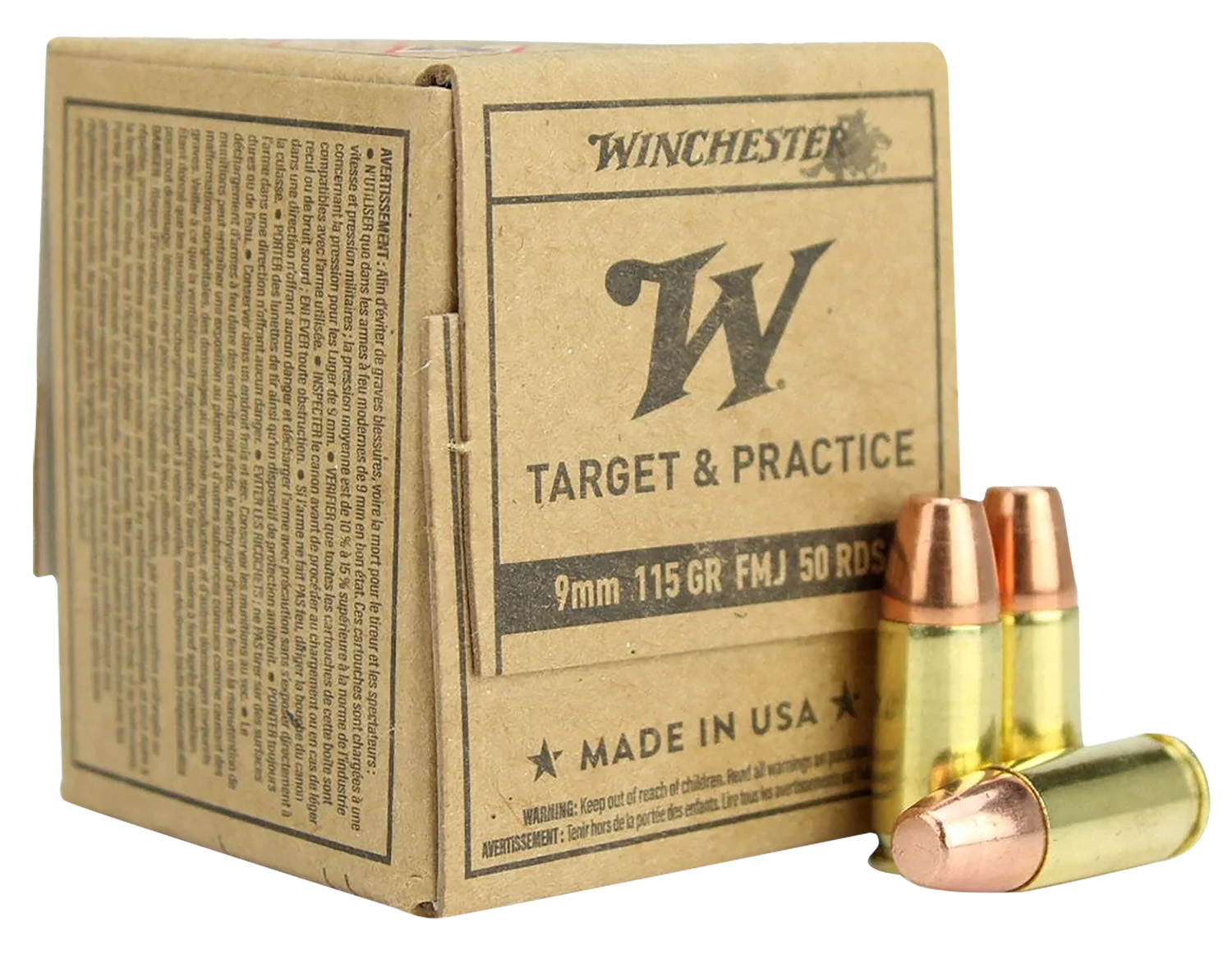 Winchester USA Luger FMJ Ammo