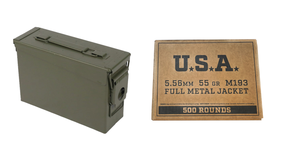 Bulk Winchester Service Grade M193 + Can FMJ Ammo