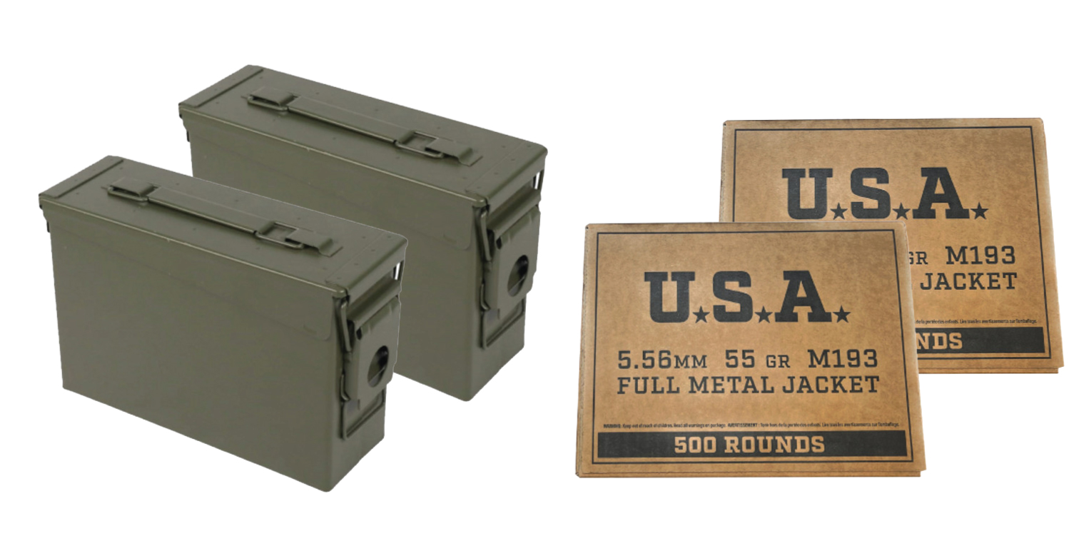 Bulk Winchester Service Grade M193 + Can FMJ Ammo