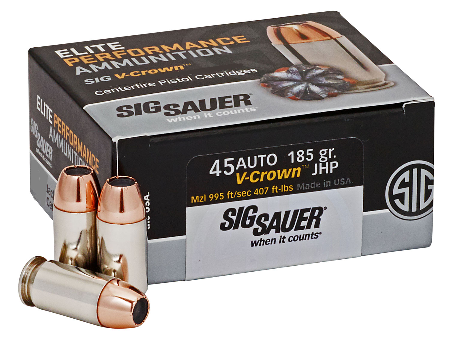 Sig Sauer Elite Performance V Crown JHP Ammo