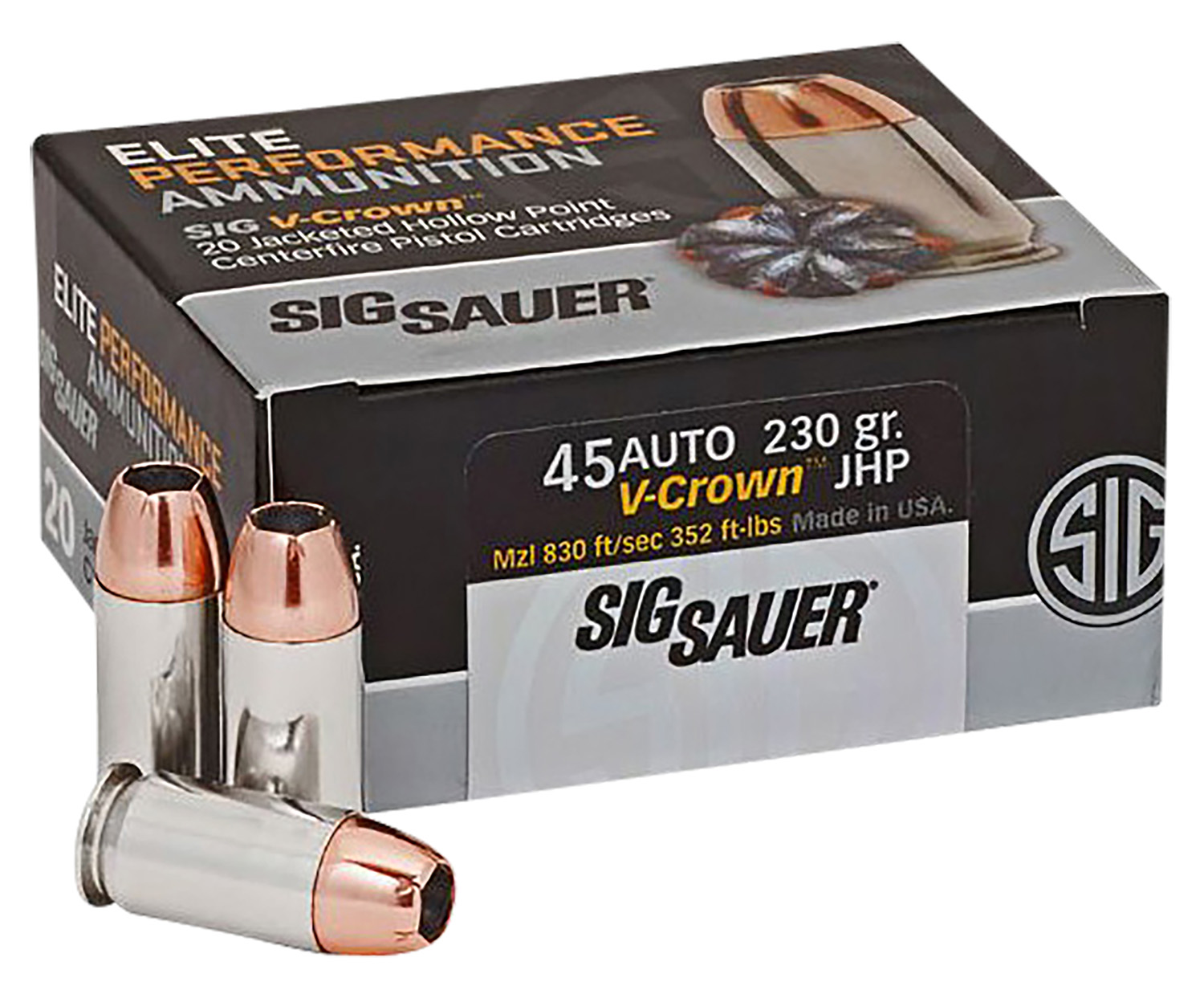 Sig Sauer Elite V-Crown JHP Ammo