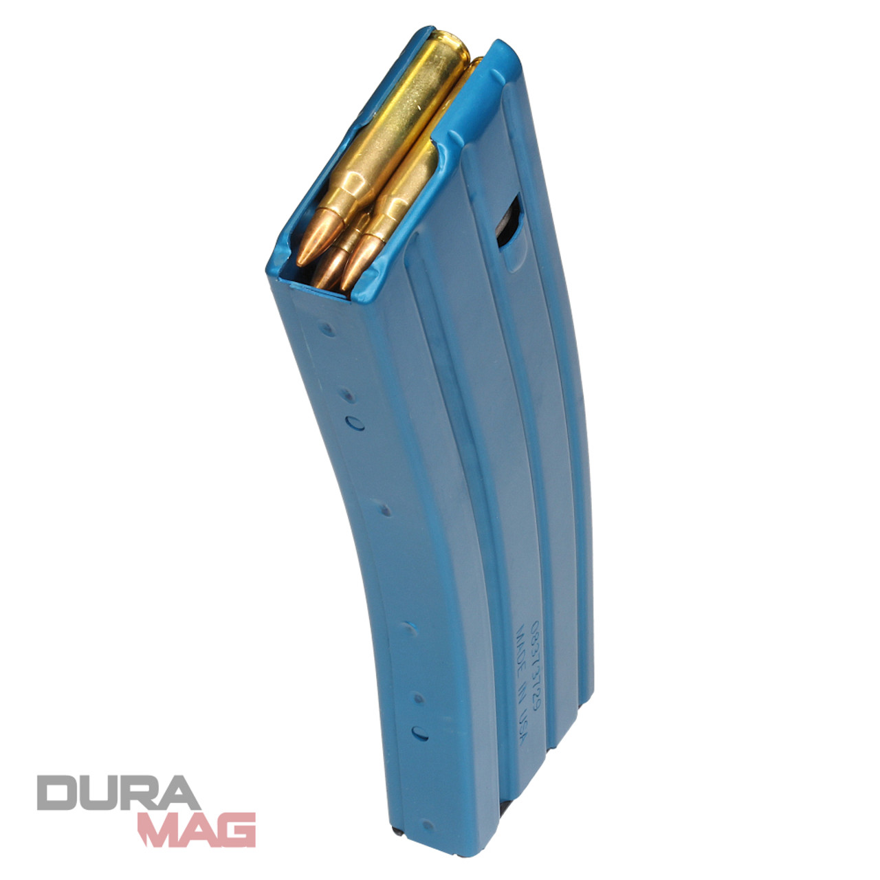 DURAMAG Speed Aluminum 30rd AR15 Mag 556 NATO223300BLK Blue with Black Follower