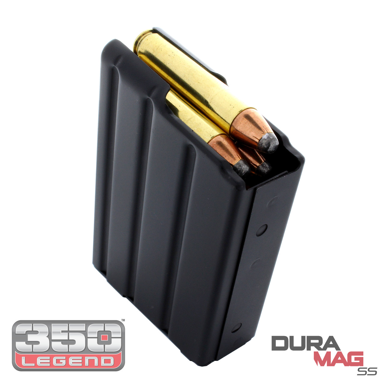DURAMAG Stainless Steel 10rd AR15 Mag 350 Legend Black with Orange Follower