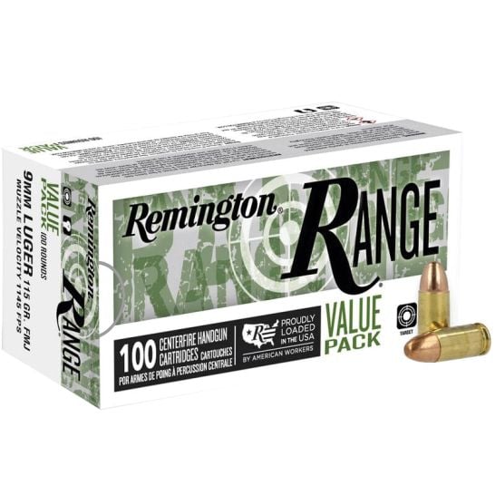 9mm Ammo - Remington Range Luger FMJ Remington Range Luger FMJ Ammo
