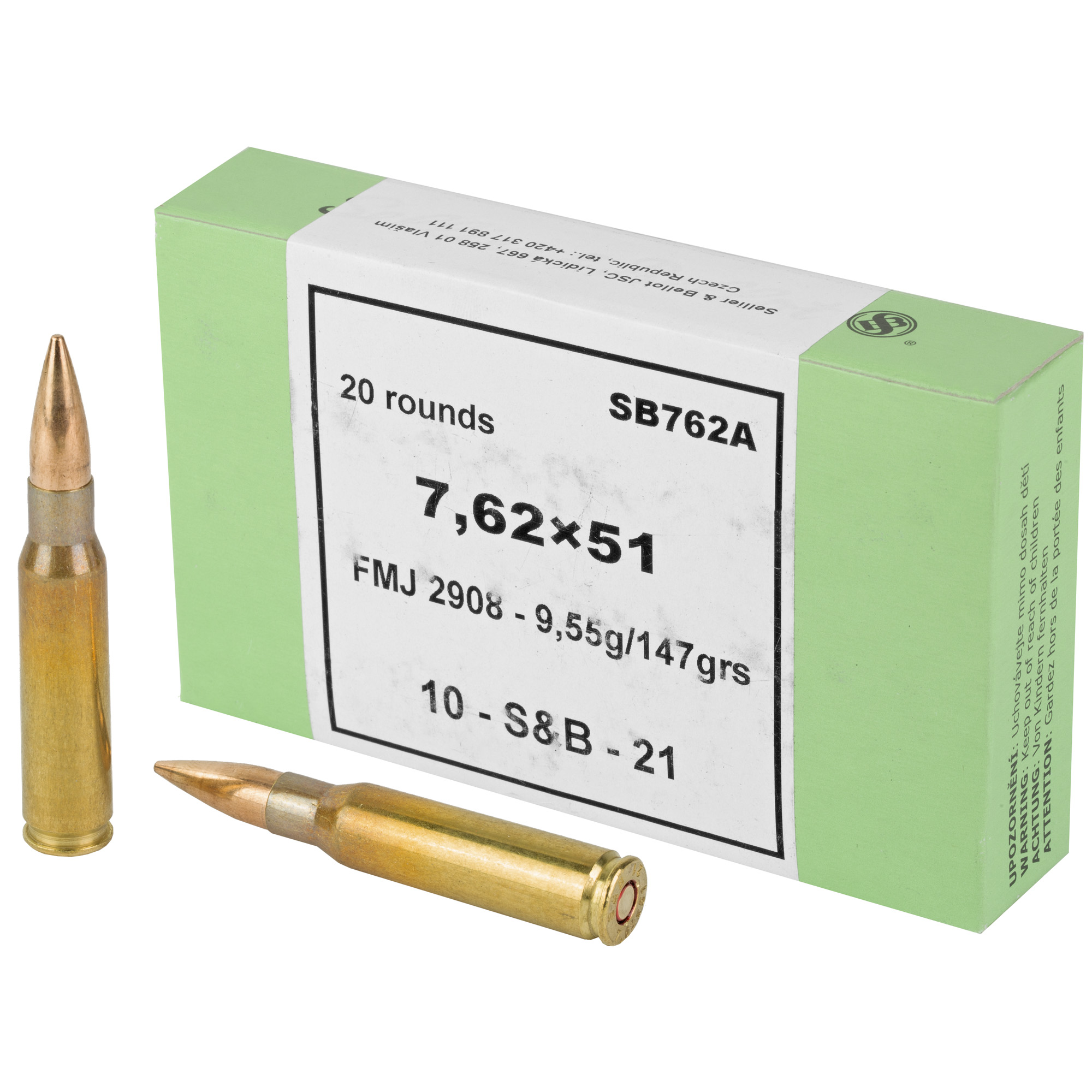 308/7.62x51mm Ammo - Sellier & Bellot FMJ Sellier & Bellot FMJ Ammo
