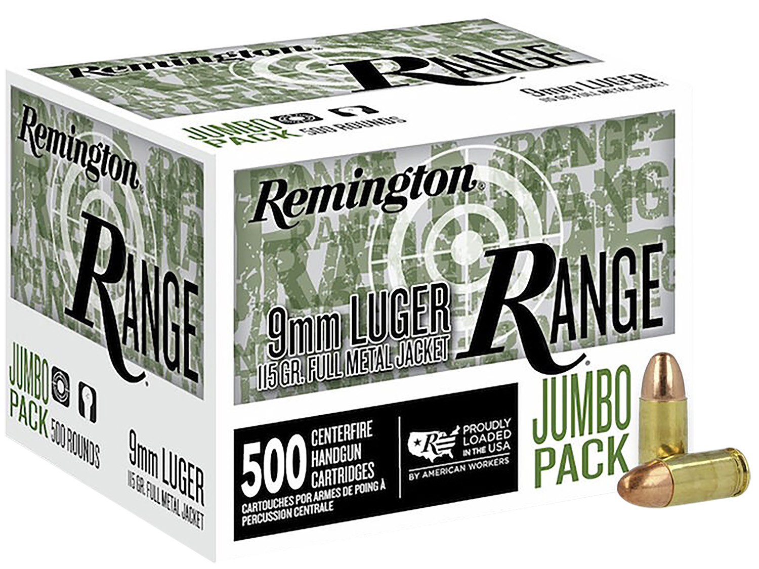 Bulk Remington Range Jumbo Luger FMJ Ammo