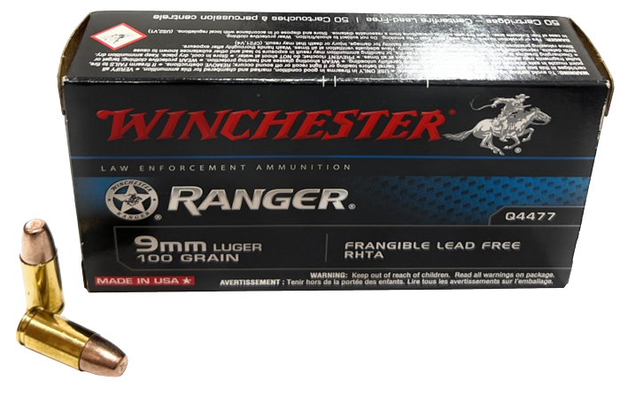Bulk Winchester Ranger Luger Frangible RHTA Lead Free Ammo