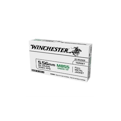 Winchester USA M855 Green Tip Lead Core FMJ Ammo