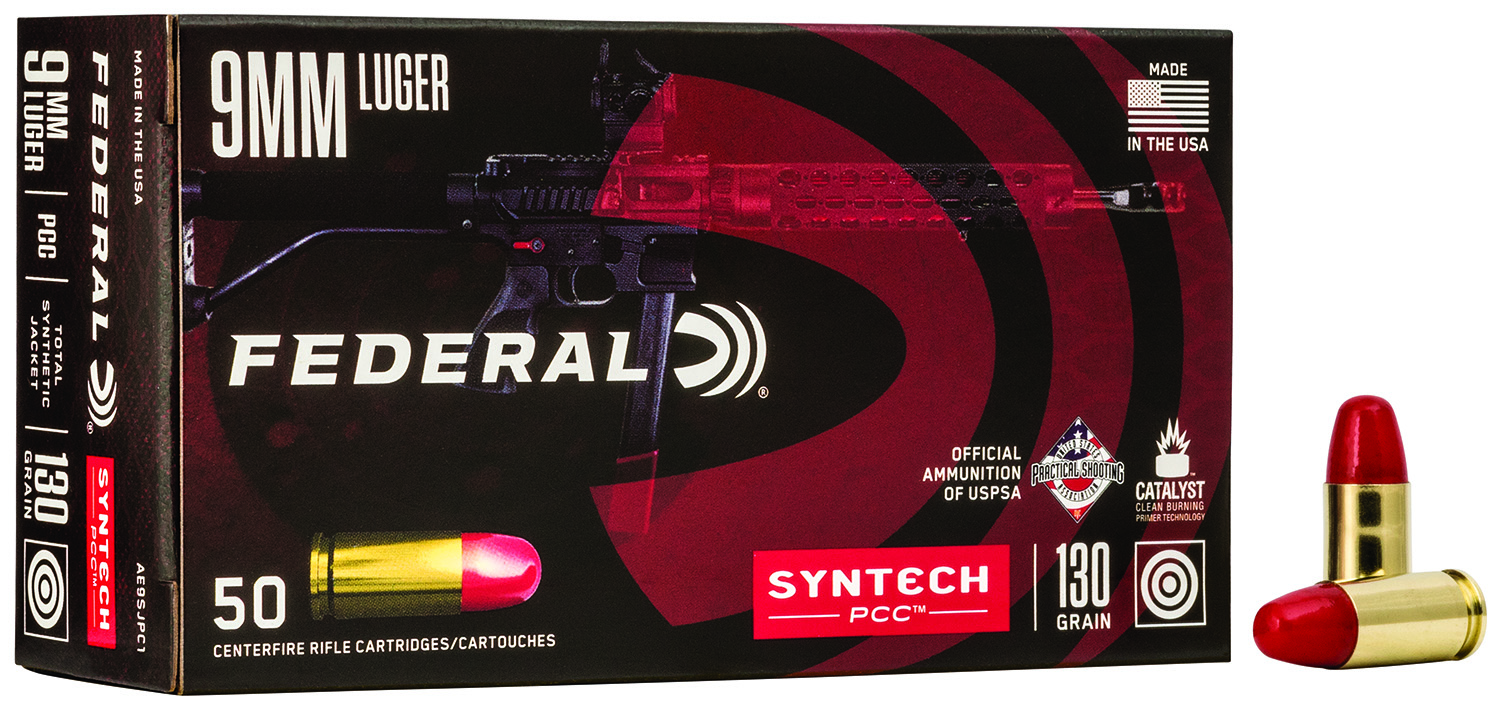 9mm Ammo - Federal American Eagle Luger Total Syntech Jacket Flat Nose Federal American Eagle Luger Total Syntech Jacket Flat Nose Ammo