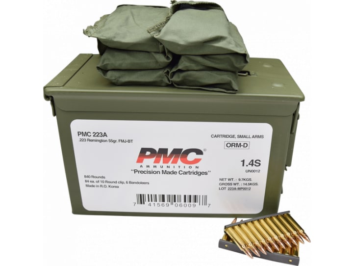 Bulk PMC Bronze Includes Can & Bandoleer FMJ Ammo