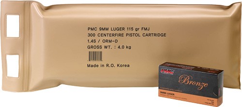 Bulk PMC Bronze Battle Luger FMJ Ammo