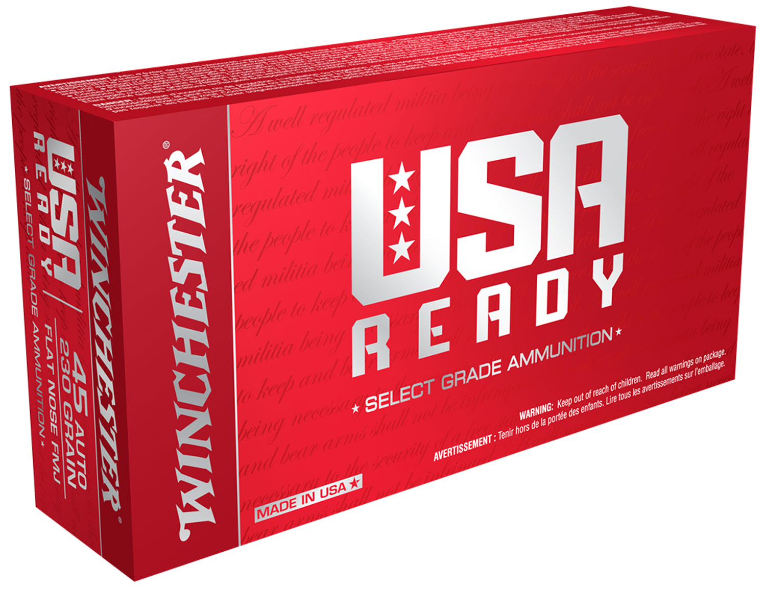 Winchester USA Ready Flat Nose FMJ Ammo