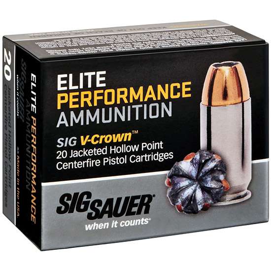 Sig Sauer Elite Performance Luger V-Crown JHP Ammo