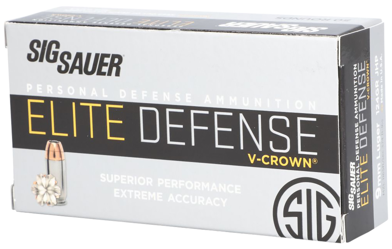 Sig Sauer Elite Performance Luger V-Crown JHP Ammo