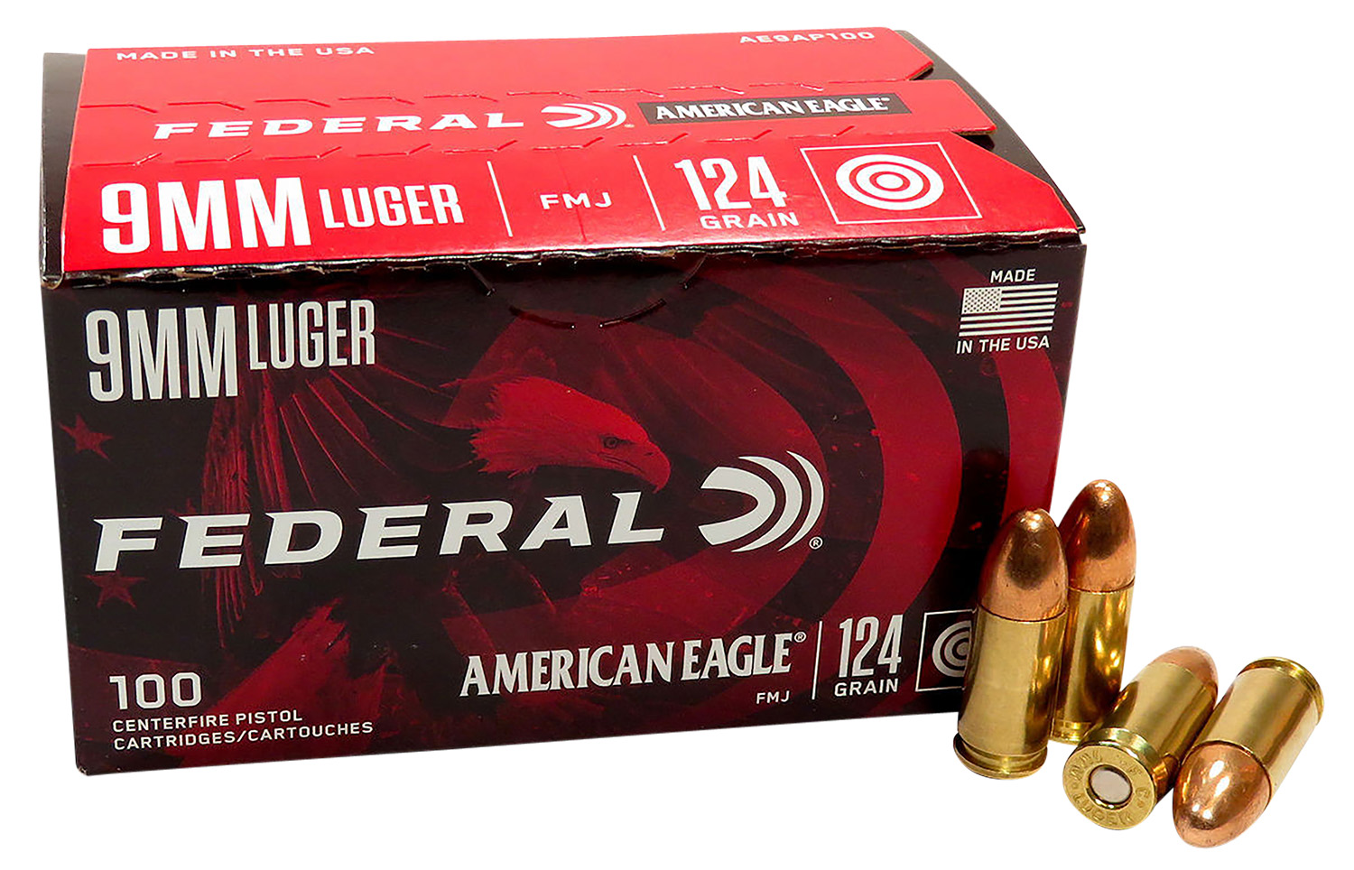 Federal American Eagle Luger FMJ Ammo