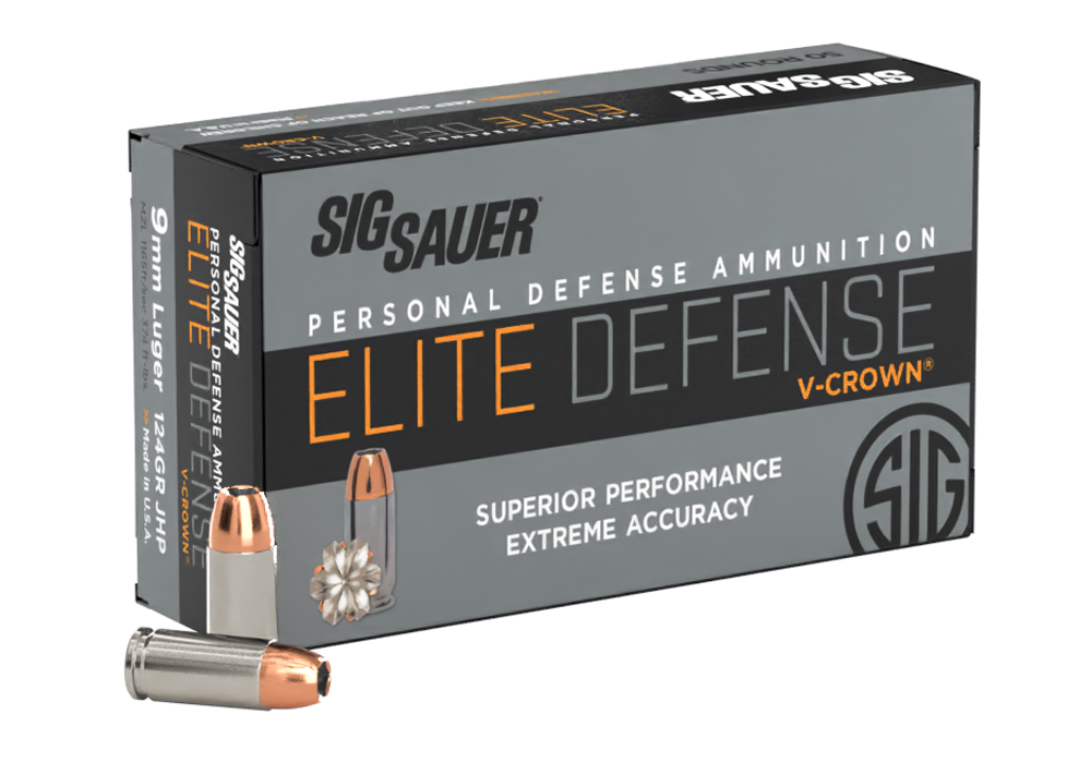 9mm Ammo - Bulk Sig Sauer Elite V-Crown Ammo JHP Bulk Sig Sauer Elite V-Crown JHP Ammo