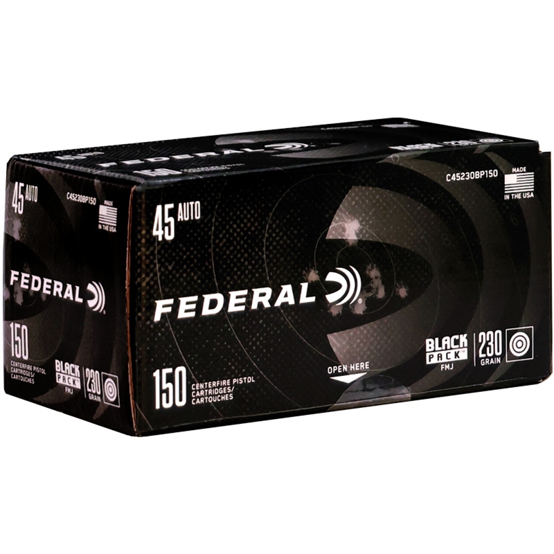 45 ACP/Auto Ammo - Federal Black FMJ Federal Black FMJ Ammo