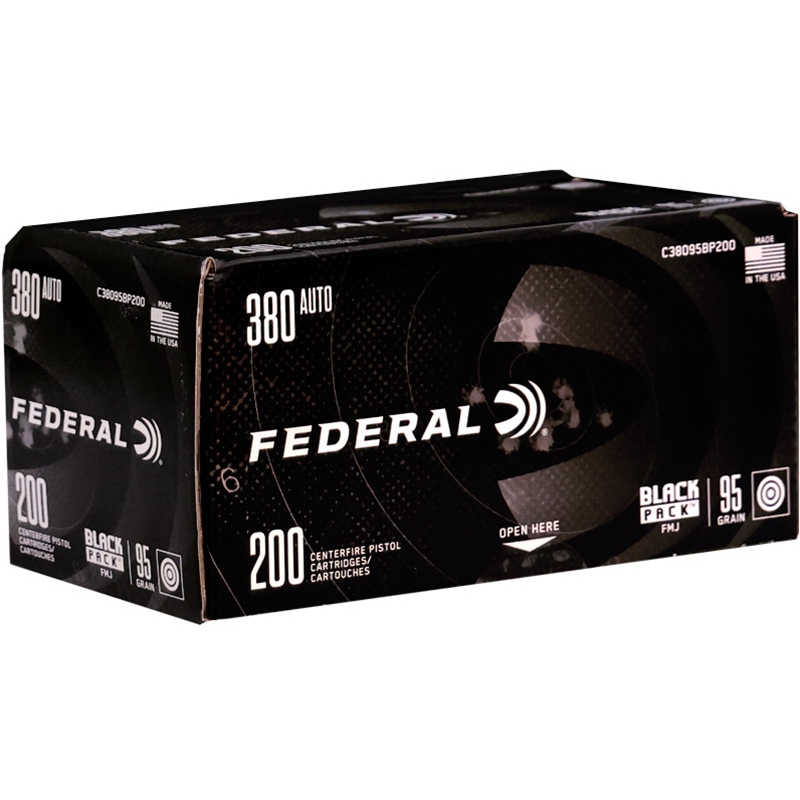 380 Auto Ammo - Bulk Federal Black FMJ Bulk Federal Black FMJ Ammo