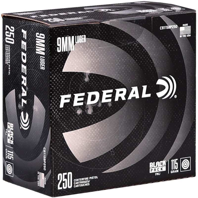 Federal Black FMJ Ammo