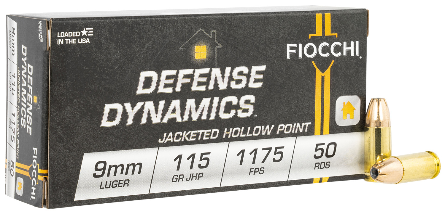 9mm Ammo - Fiocchi Defense Dynamics Luger JHP Fiocchi Defense Dynamics Luger JHP Ammo