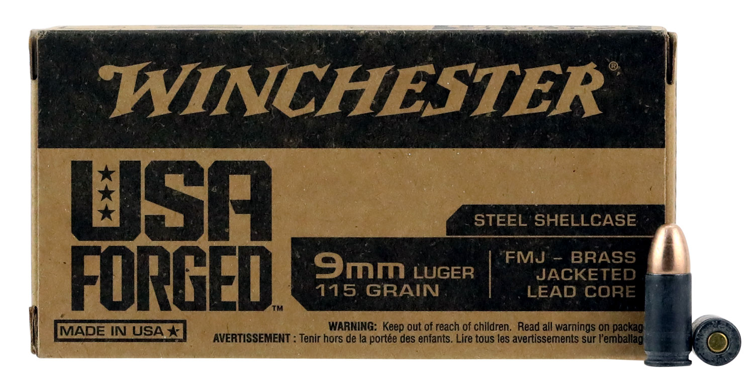 9mm Ammo - Bulk Winchester USA Forged Steel Ammo FMJ Bulk Winchester USA Forged Steel FMJ Ammo