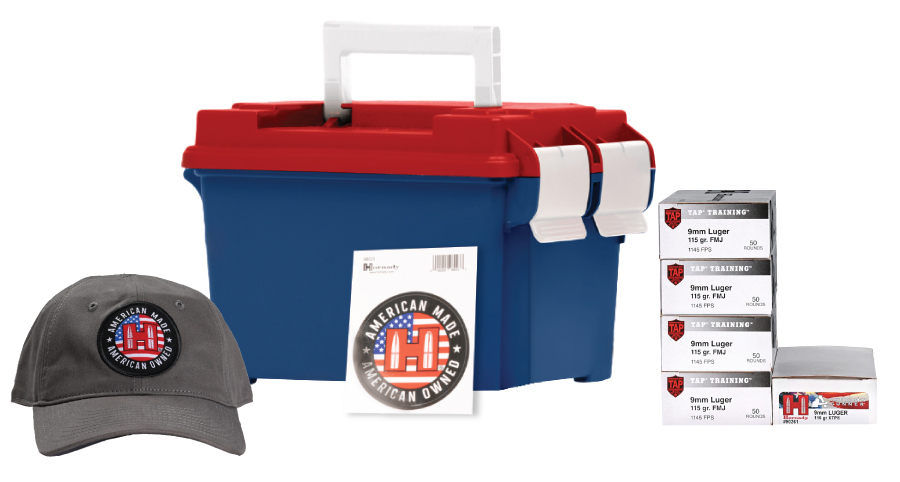 Hornady 90254 9mm 115 Grain Ammo Bundle, 200rd FMJ + 50rd XTP HP W/ Ammo Can