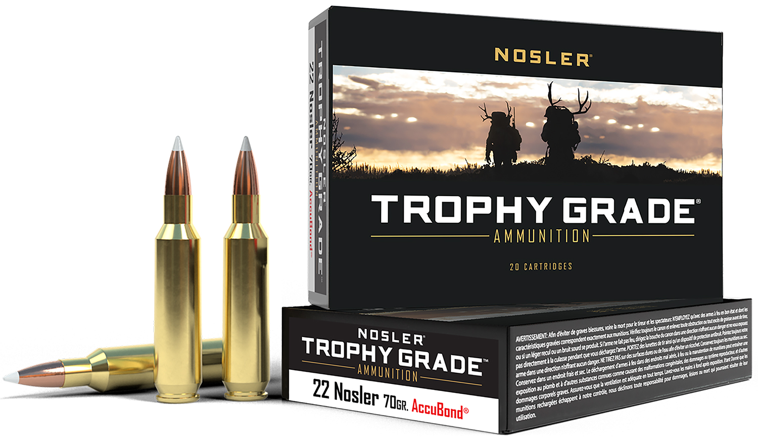 22 Nosler Ammo - Trophy Grade Polymer Tip PT Ammo Trophy Grade Polymer Tip PT Ammo