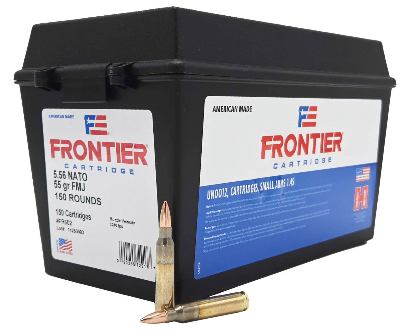 5.56 NATO Ammo - Hornady Frontier XM193 In Ammo Can FMJ Hornady Frontier XM193 In Can FMJ Ammo
