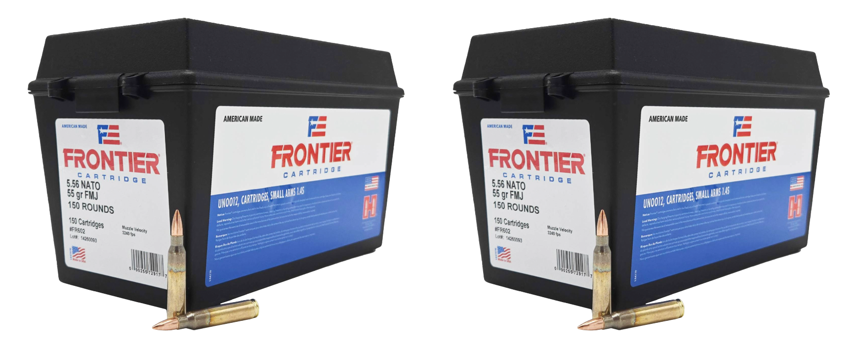 5.56 NATO Ammo - Hornady Frontier XM193 In Ammo Can FMJ Hornady Frontier XM193 In Can FMJ Ammo