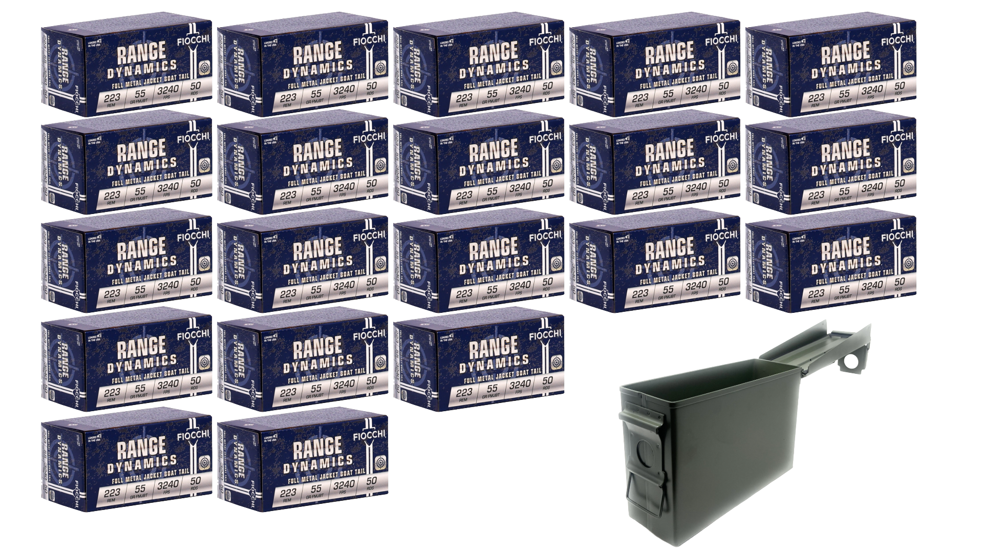 223 Rem Ammo - Bulk Fiocchi Ammo + Can FMJ Bulk Fiocchi + Can FMJ Ammo